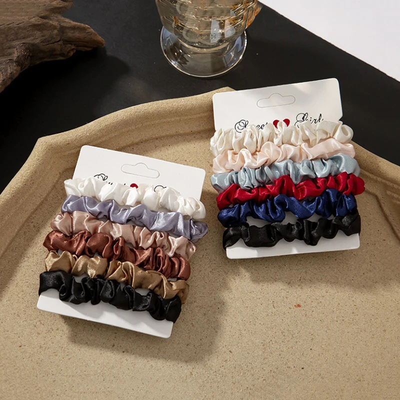 6/12 PCS Elegant women's headband, rubber band, elastic band, softer than silk hair | Satin headband |