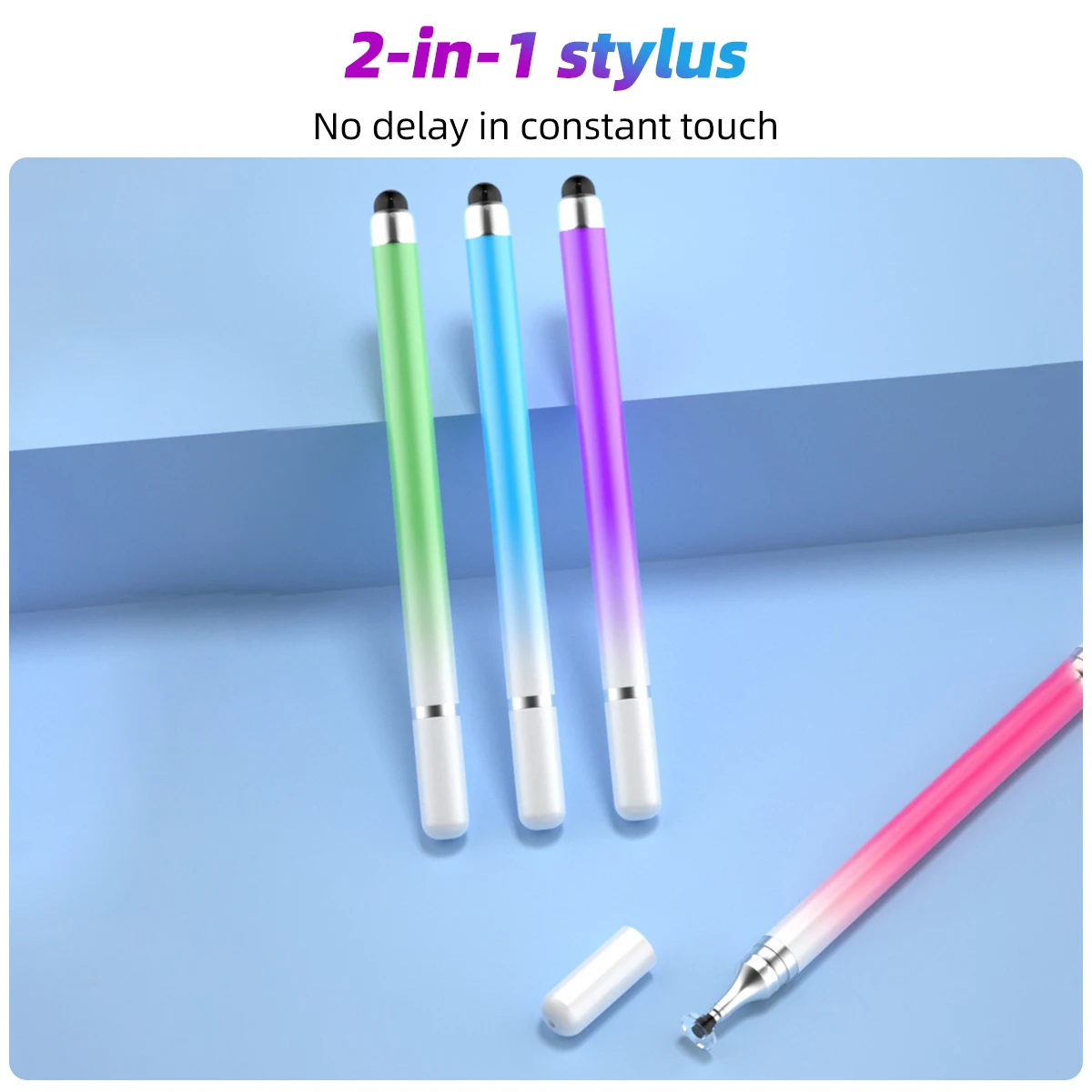 Lápiz óptico 2 en 1 para teléfono móvil, tableta, lápiz táctil capacitivo para iPhone, Samsung, Android, lápiz para pantalla de dibujo