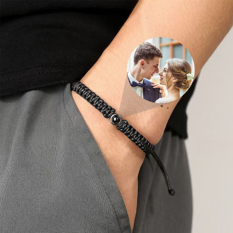 DHQH Pulsera de proyección de fotos con personalidad de moda Pulsera de fotos personalizada Pulsera de pareja personalizada Regalos de joyería de Navidad
