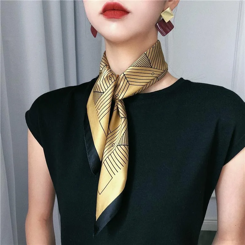 Bufanda cuadrada con estampado Retro de 70x70cm, bufandas profesionales versátiles de moda coreana de alta calidad, regalo de fiesta