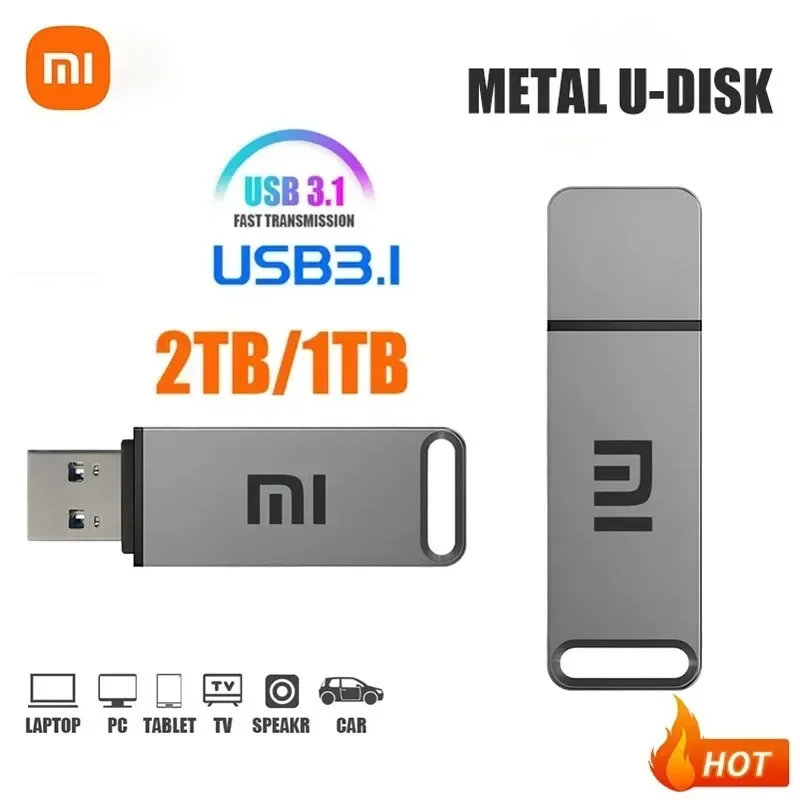 XIAOMI Original 2TB USB 3,1 unidad Flash de alta velocidad Pen Drive 1TB Metal impermeable tipo C memoria USB para dispositivos de almacenamiento de computadora