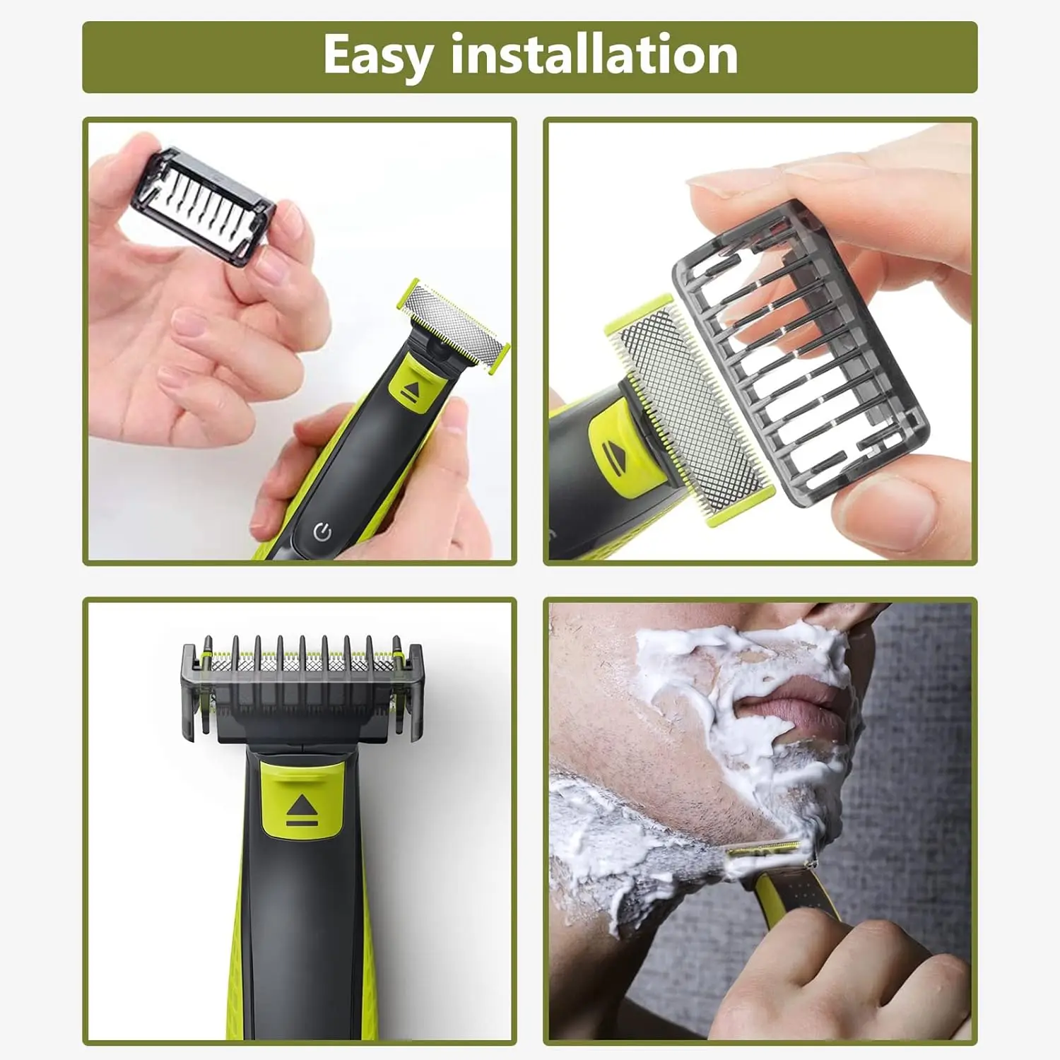 Brangdy Guardie Regolabili Guida Pettine per Una Lama QP2520 QP2630 QP2724 QP2834 Rasoio Elettrico 14 Lunghezza Kit di Sostituzione