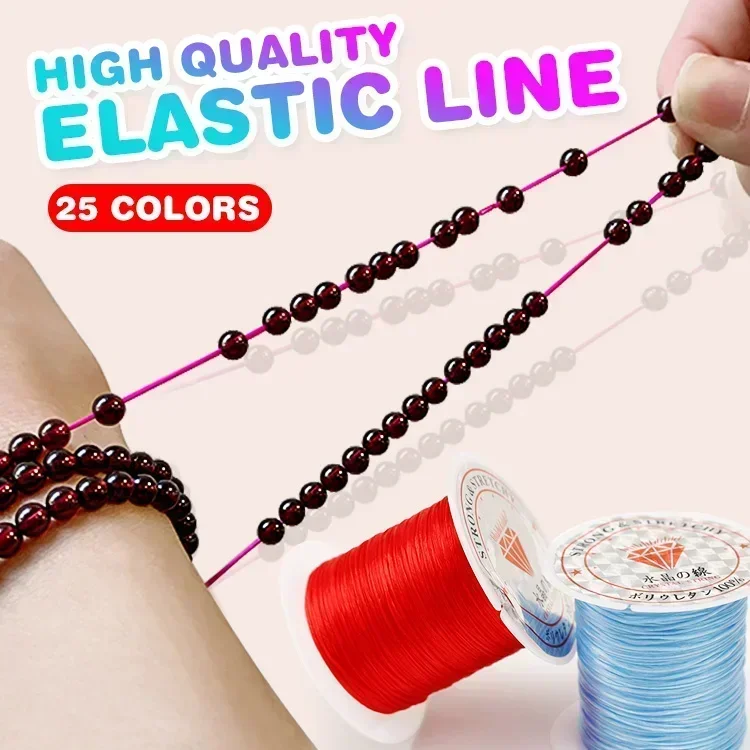 100m/rolo forte elástico cristal miçangas cabo 1mm para pulseiras estiramento fio corda colar diy jóias fazendo cabos linha