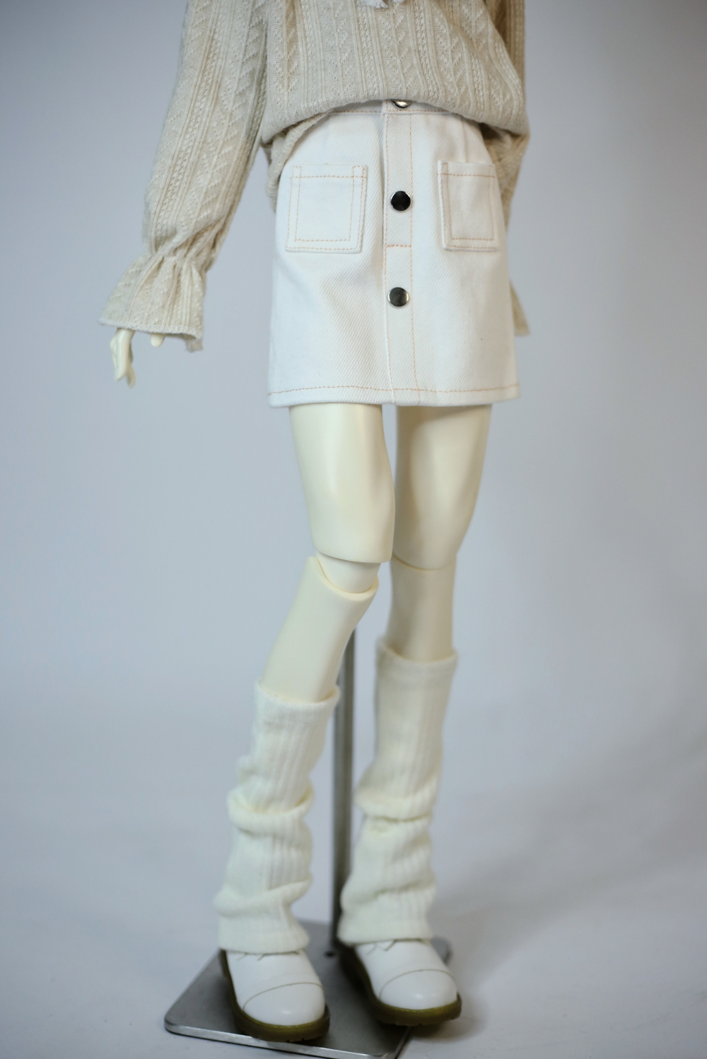 BJD pakaian boneka Fit 1/3 1/4 saku Denim ukuran paman rok setengah pendek tas rok pinggul Aksesori boneka