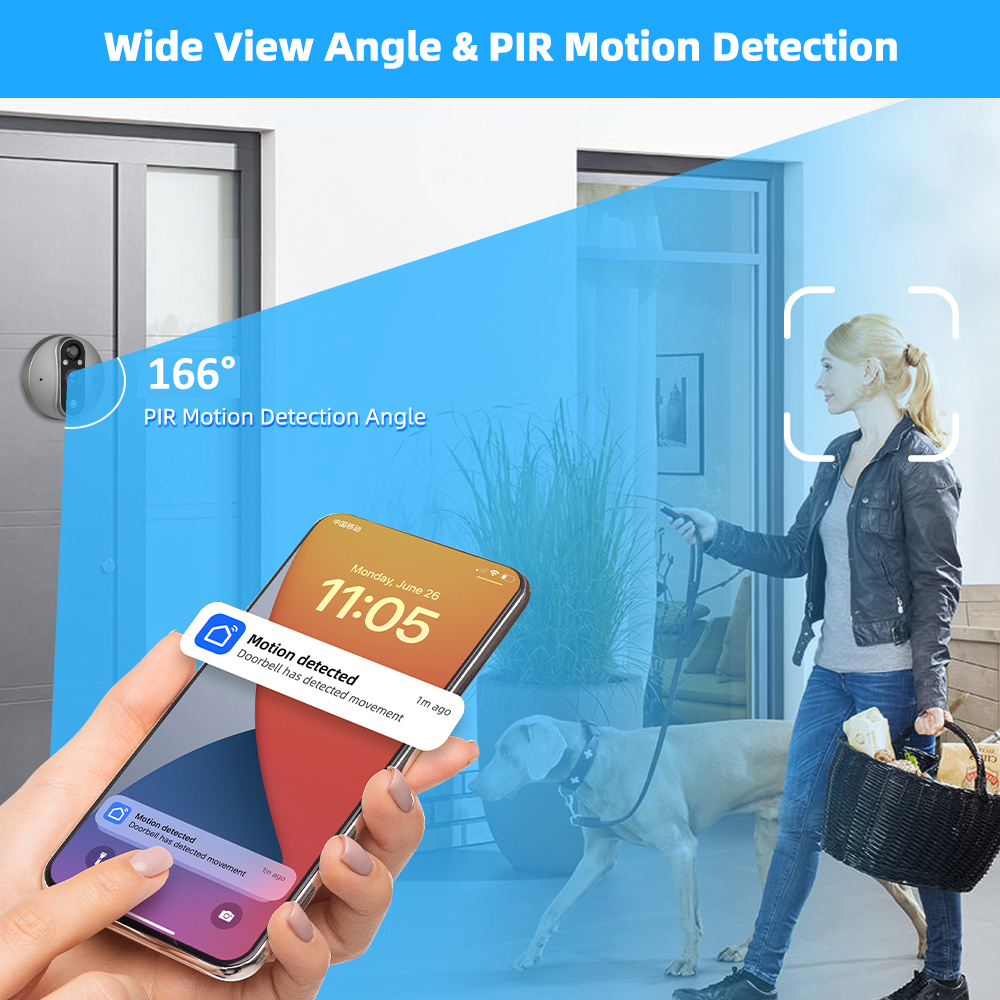 Alexa Google Tuya Smart Life Wi-Fi 3MP с батарейным питанием Peepoles цифровой глазок Magic Viewer дверная камера детектор движения глаз