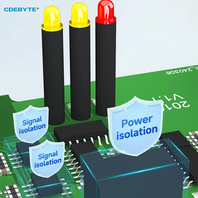 RS485-Hubs, fotoelektrische Isolierung, industriell, DC 8–28 V, CDEBYTE E810-R-Serie, ESD-Schutz, Strom- und Signalisolierung