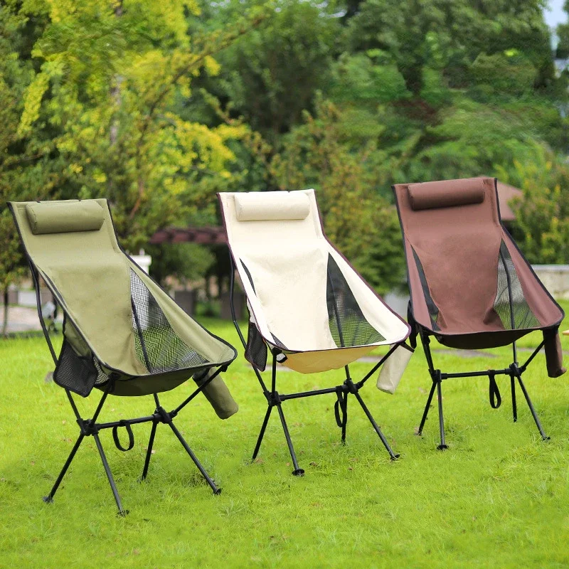 Lounge Chair Outdoor Folding Chair Fishing Chair Cup Bag with Cushion Available in Three Colors Folding Stool  Camping Chair