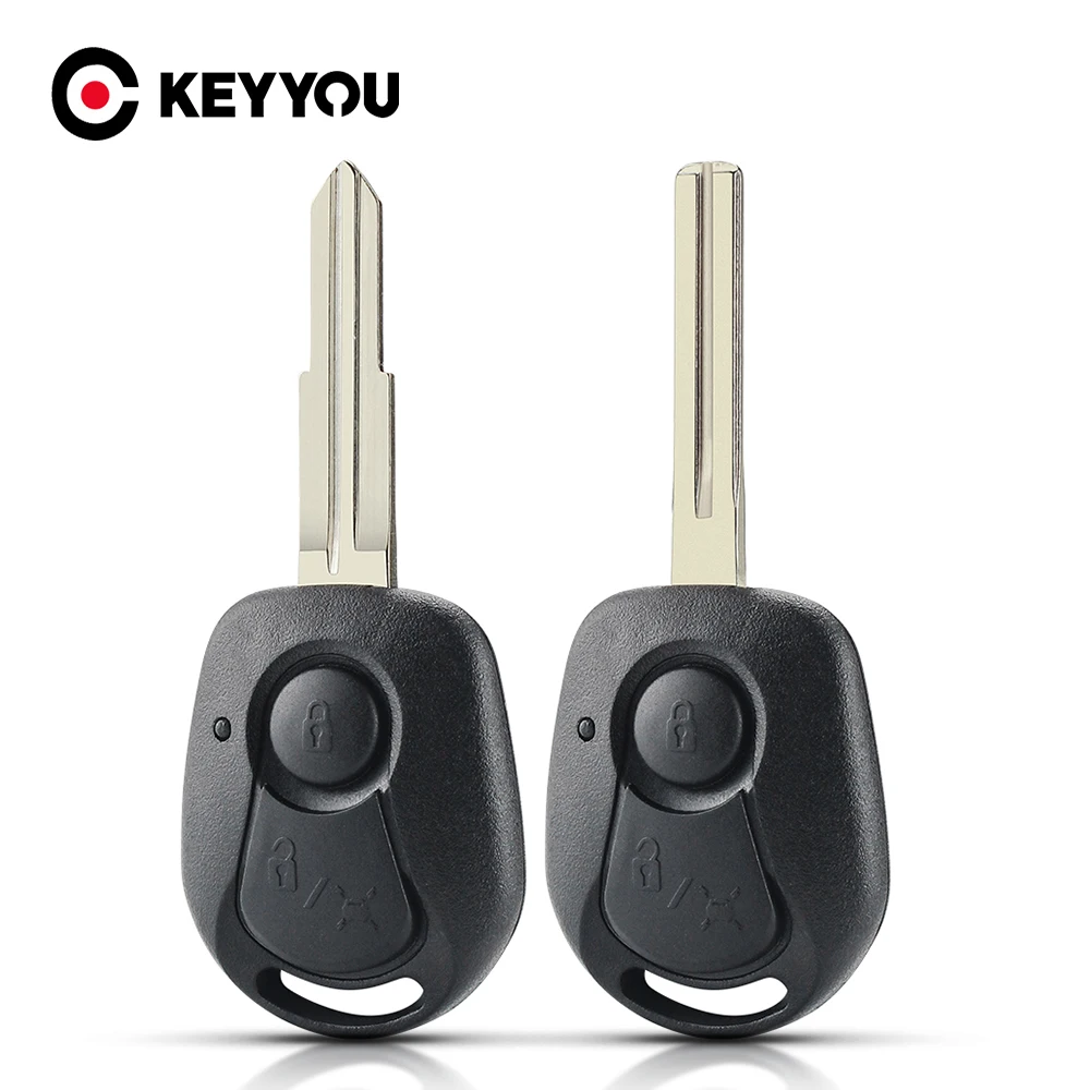 KEYYOU 2 ボタンリモートキーシェルケース双竜レクストン RX7 ノーカットブレードキー FOB カバーケース交換