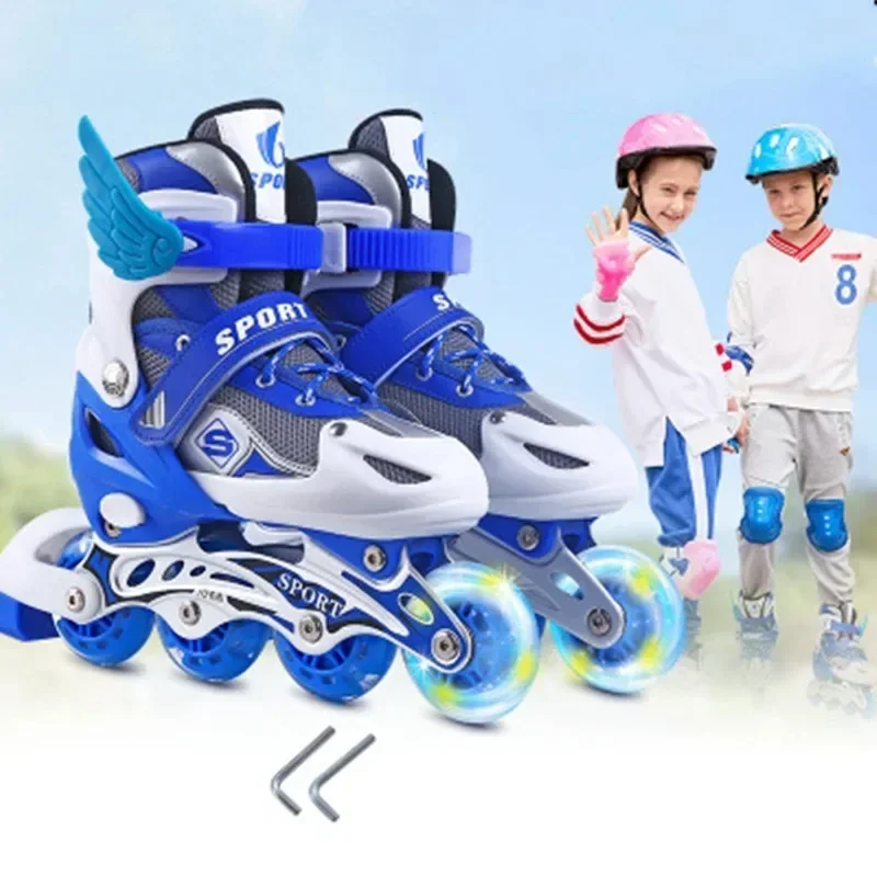 Outdoor Sport Skates Roller Inline Einstellbare Kinder Tracer Für Kinder Jungen Mädchen klinge Beleuchtung Räder Rollschuhe Schuhe