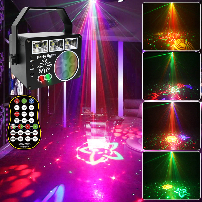 YSH LED Disco Parti Lights USB sceniczne światło laserowe wzór wiązki projektor przydatność Karaoke akcesoria do impreza z okazji Halloween ślubnych