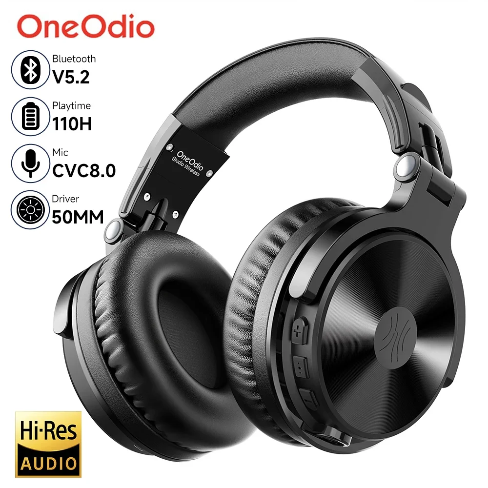 Oneodio Tai Nghe Không Dây Bluetooth Có Micro 110Hrs Có Thể Gập Lại Trên Tai Tai Nghe Bluetooth 5.2 Dành Cho Điện Thoại Di Động Máy Tính Thể Thao