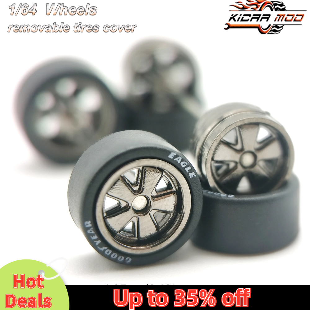 1/64 Wheels with Rubber Tires FUCHS Refitting Parts for Diecast Model Car Hot Wheels Matchbox Tomica D:11mm 1 Set