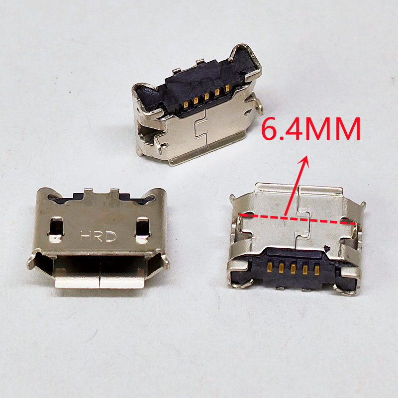100pcs Micro USB mini Connector 5pin 5.9 มม.6.4 มม.7.2 มม.เข็มสั้น 5P DIP2 ข้อมูลพอร์ตชาร์จพอร์ตสําหรับโทรศัพท์มือถือปลั๊ก V8 พอร์ต