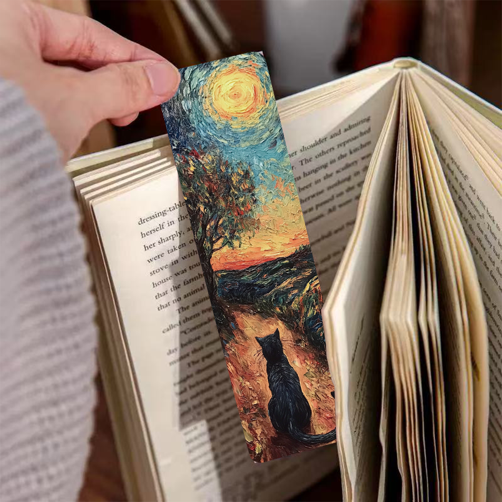 30 個油絵スタイル猫ブックマーク漫画ブックページブック装飾学生事務用品紙カード