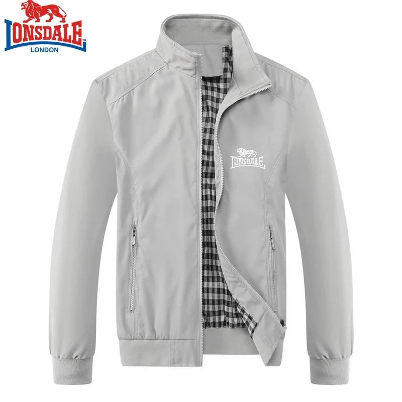 Gestickte LONSDALE Frühling und Herbst lässig einfarbig Mode Slim Fit Bombe Jacke Jacke Baseball Jacke Herren Jacke M-6XL