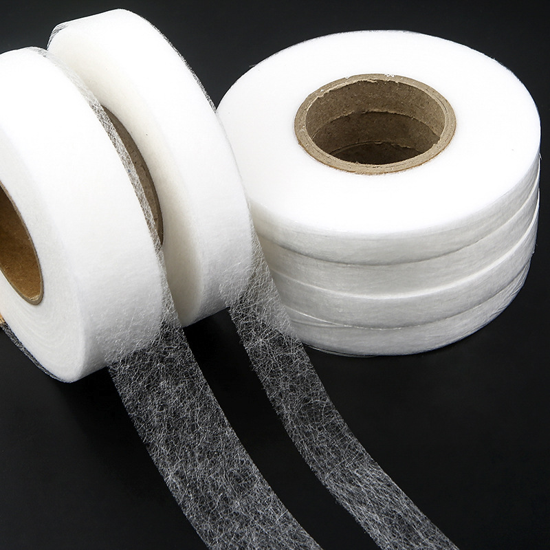 Rollo de cinta adhesiva de doble cara no tejida para pantalones, dobladillo, borde, pasta acortada, herramientas de bricolaje, ropa de Jean, tamaño acortado, costura, 1/2 rollos