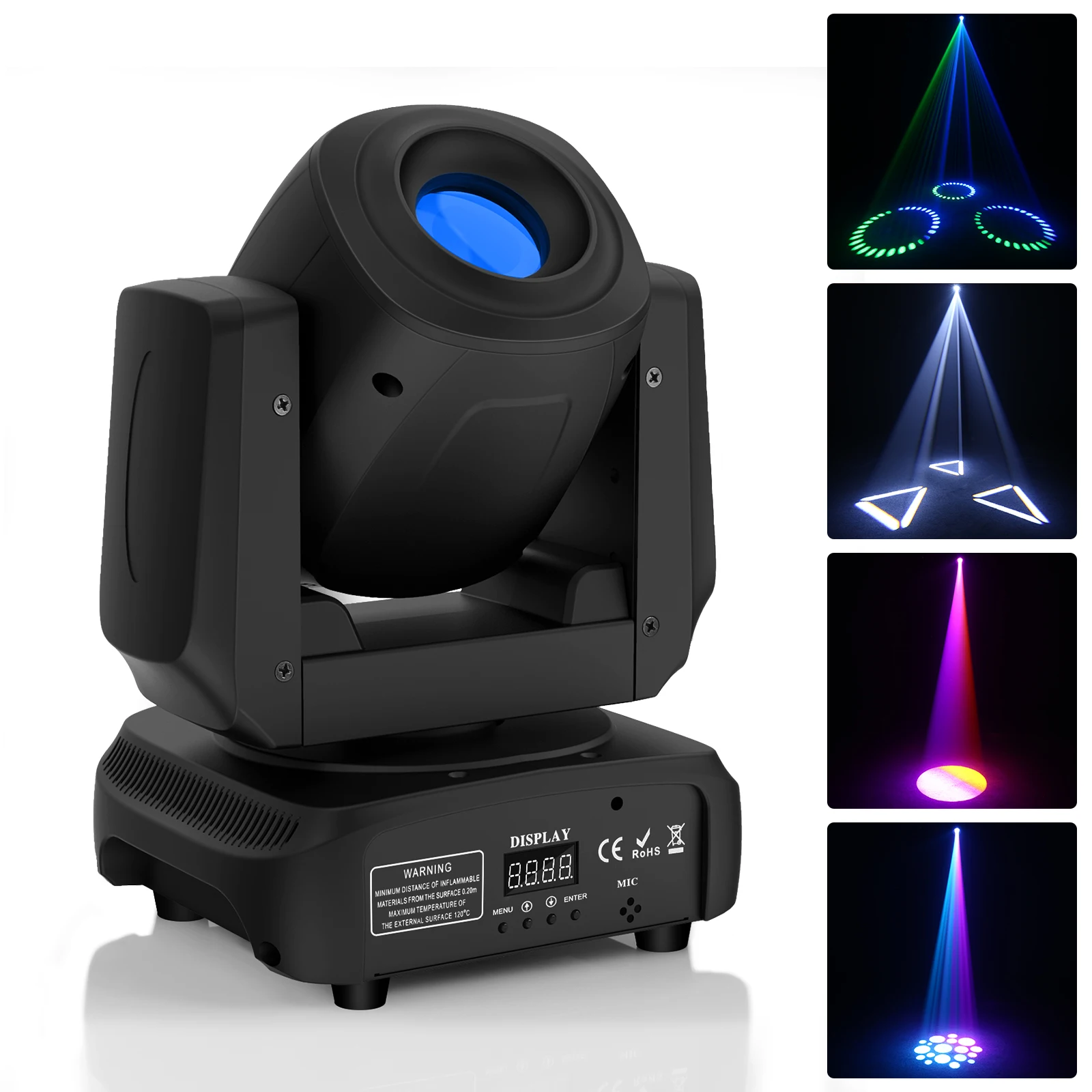 Fieryzeal 120W Gobo Moving Head Light Stage Light RGBW DMX LED dla KTV DJ Light Beam Disco Show Party Spot Light