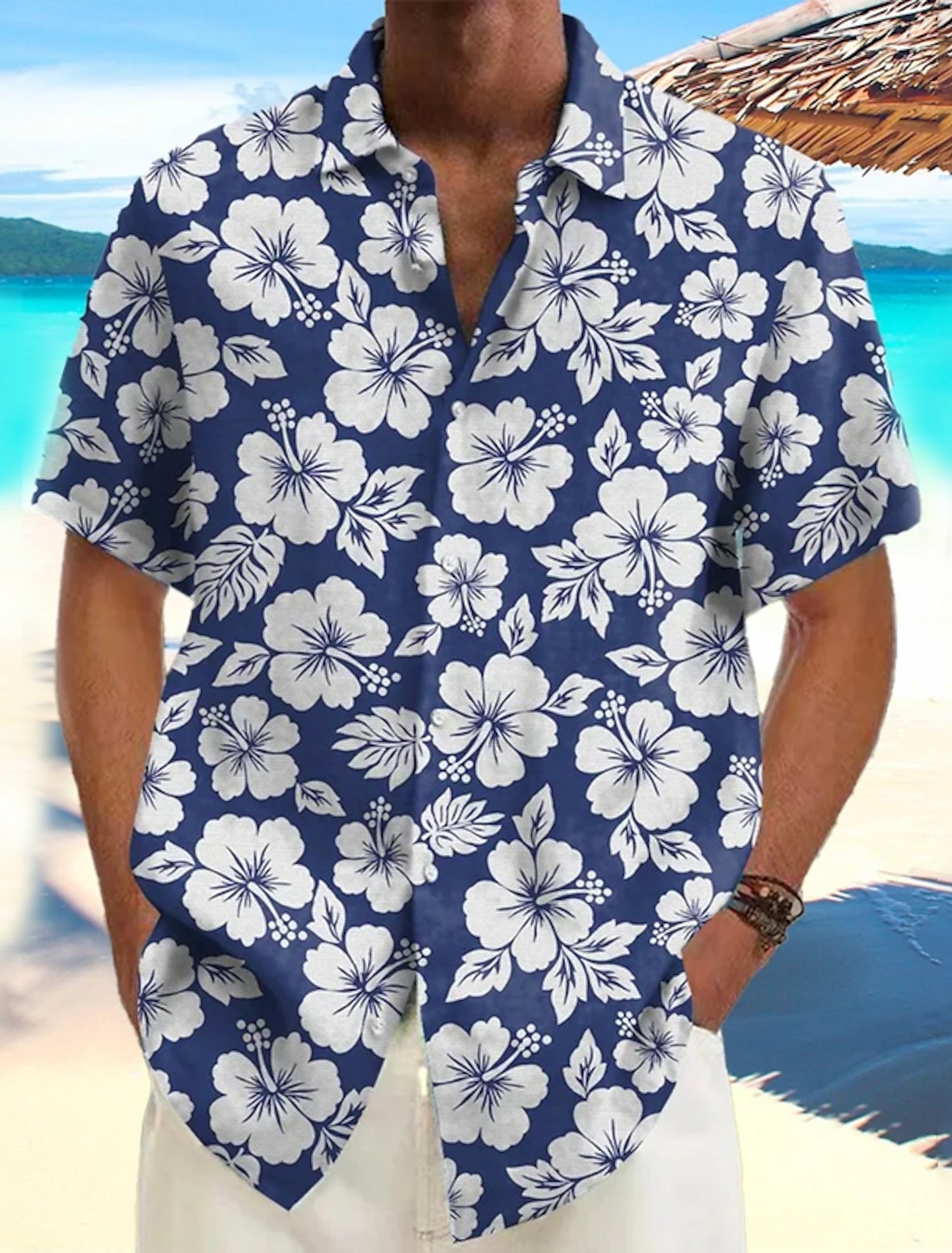 Herren hemd Sommer Hawaii hemd Freizeit hemd Strand hemd Kurzarm Blumen pflanzen Revers Hawaii Urlaub Kleidung Kleidung