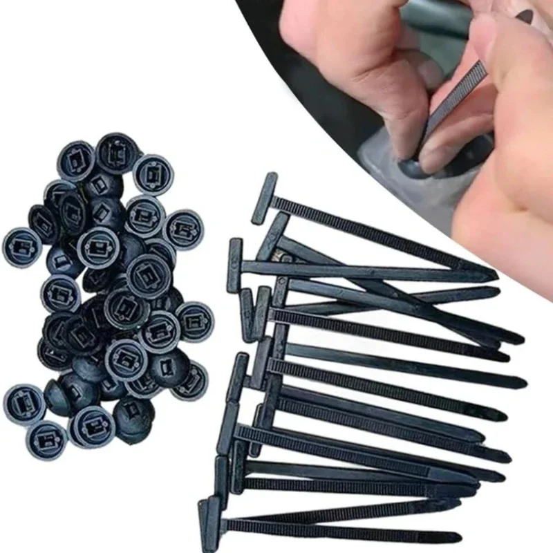 10/30/60pcs Nylon Universal Cable Tie Buckle Pin and Button Zip Ties Self-Locking Fixed Cables Zip Tie Wire Fastening Straps