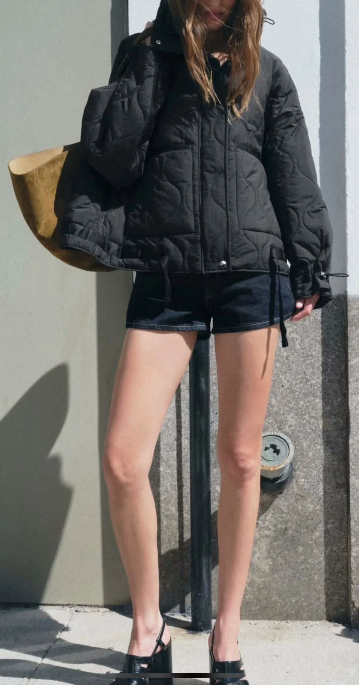Estilo europeu e americano inverno novo estilo gola solta cordão zíper jaqueta de algodão para mulher