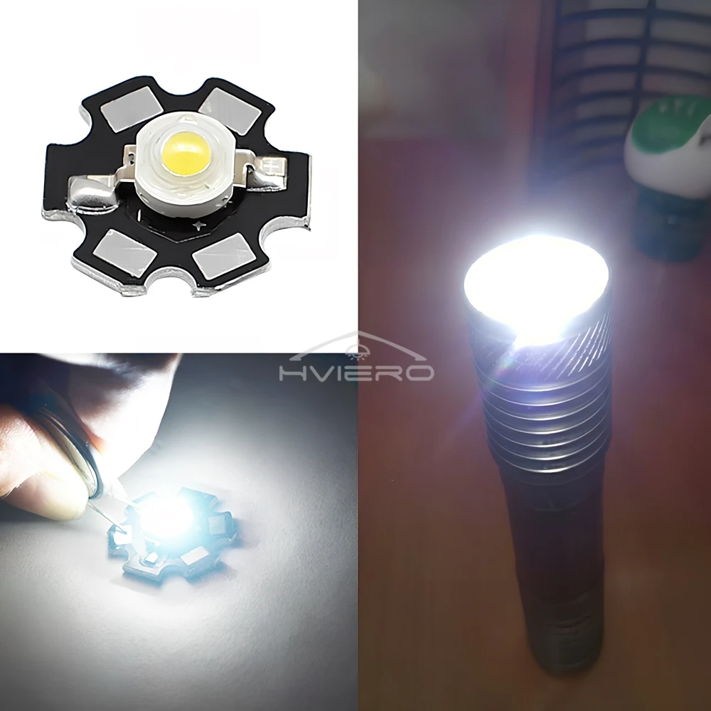 10X 20mm 3V 3W Led High Power Chip Light Bead White Red Blue Green Led Beads Emitter LED Bulb Diodes Lamp with Star Min Heatsink