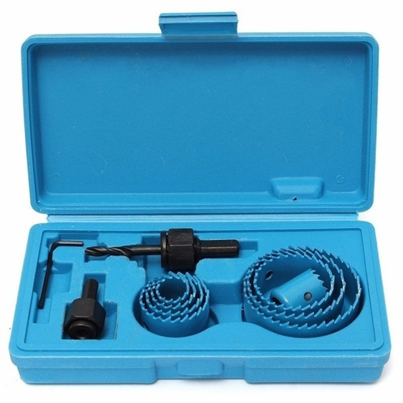 11pcs/set Hole Saw Cutting Set Kit Tools 19-64mm Wood Metal Alloys Circular Round with Case