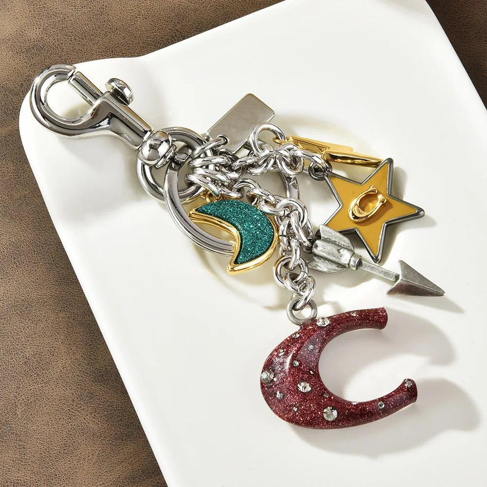 Gifts Alloy Moon Stars Keychain Keyring Cartoon Bags Pendant Cute Car Key Chain