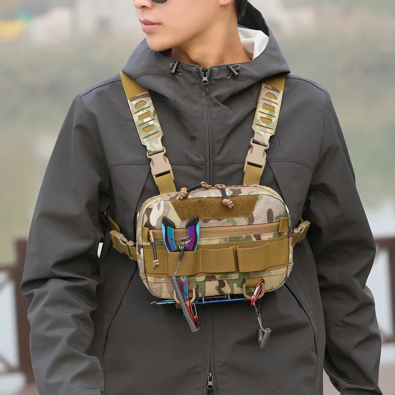 Borsa tattica Borsa pettorale Custodia frontale impermeabile Molle Nylon Arrampicata Zaino da campeggio Zaino da viaggio per caccia all'aperto