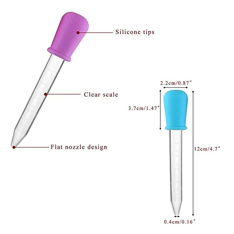 10 Cái 5Ml Nhỏ Nhựa Dẻo Silicone Pipet Nhỏ Giọt Cho Ăn Y Học Chất Lỏng Mắt Tai Pipet Ly Đá Trường Phòng Thí Nghiệm Tiếp Liệu