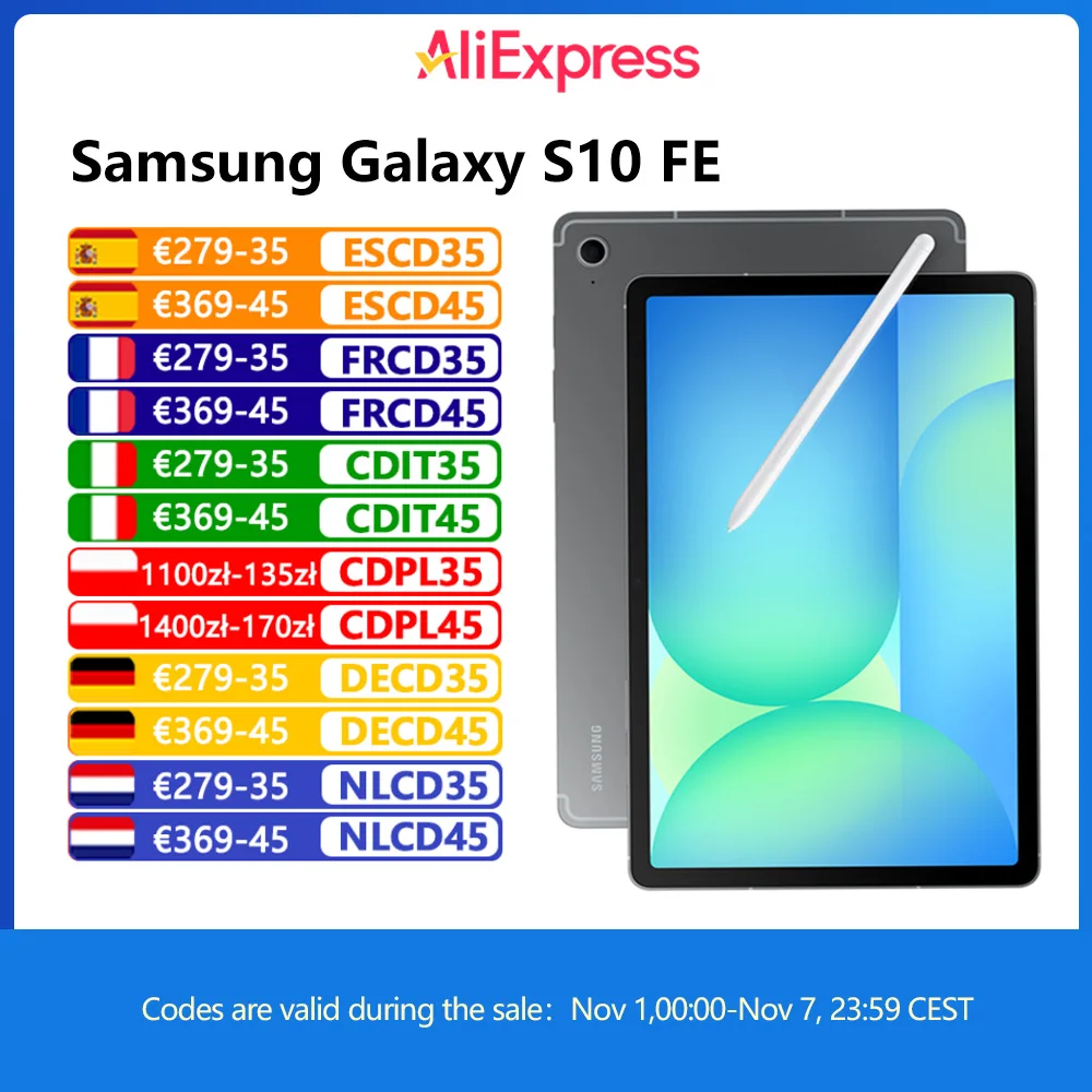 Samsung Galaxy S10 FE Tablet, WIFI, 10,9 Zoll, Octa-Core, 13MP Kamera, 8000mAh Akku, IP68