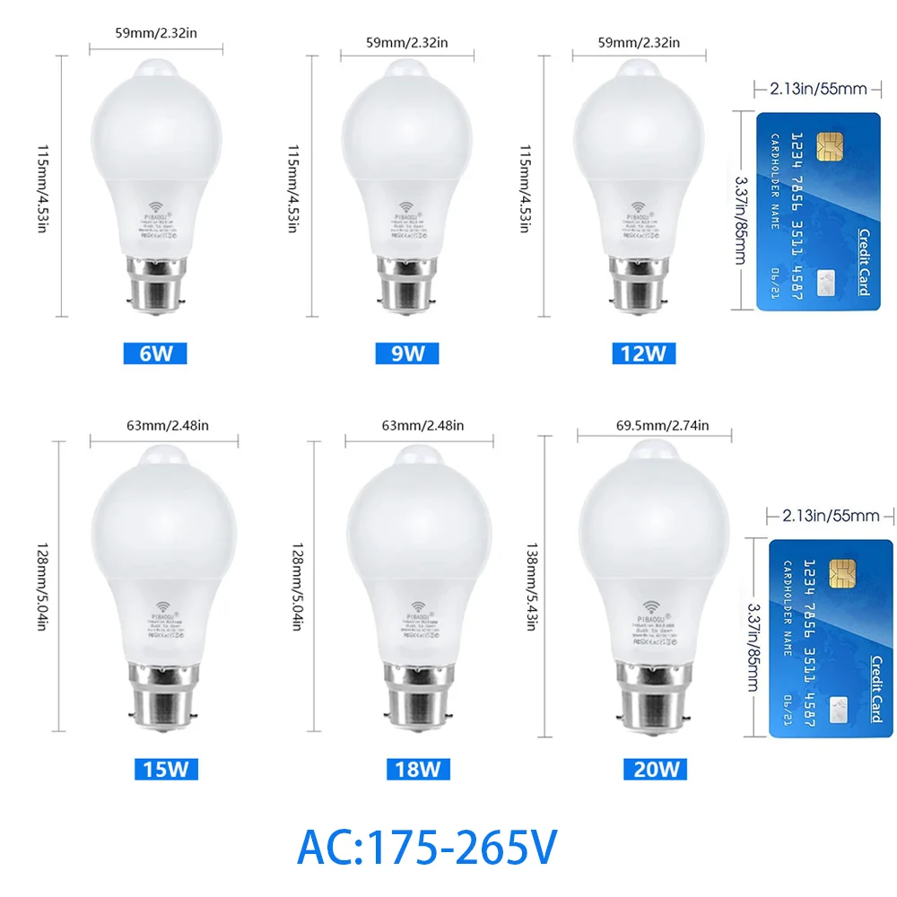 4PCS Led Bulb Radar Motion Sensor B22 220V 20W 18W 15W 12W 9W 6W Light Bulb Auto On Off Sensor Infrared Motion Detect Night Lamp