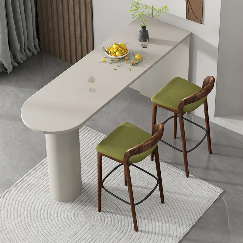 1 peça banco de bar de madeira com encosto cadeira de almofada de veludo (altura do assento 65cm) assento de barra de altura de balcão de móveis com almofada macia