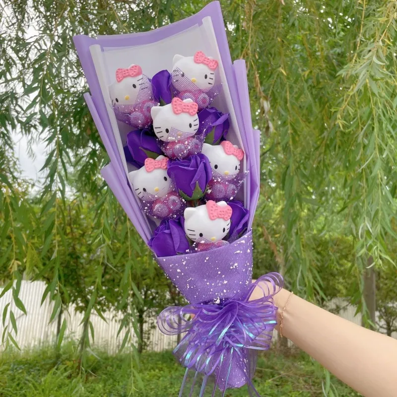 Hoạt Hình Hello Kitty Sang Trọng Búp Bê Đồ Chơi Thú Nhồi Bông Sáng Tạo Bó Hoa Tình Nhân Giáng Sinh Tốt Nghiệp Quà Tặng Sinh Nhật
