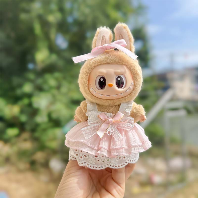 15/17cm śliczne Mini Labubu ubranka dla lalki strój Kawaii Cardcaptor Sakura styl Labubu Idol lalki odzież akcesoria element ubioru