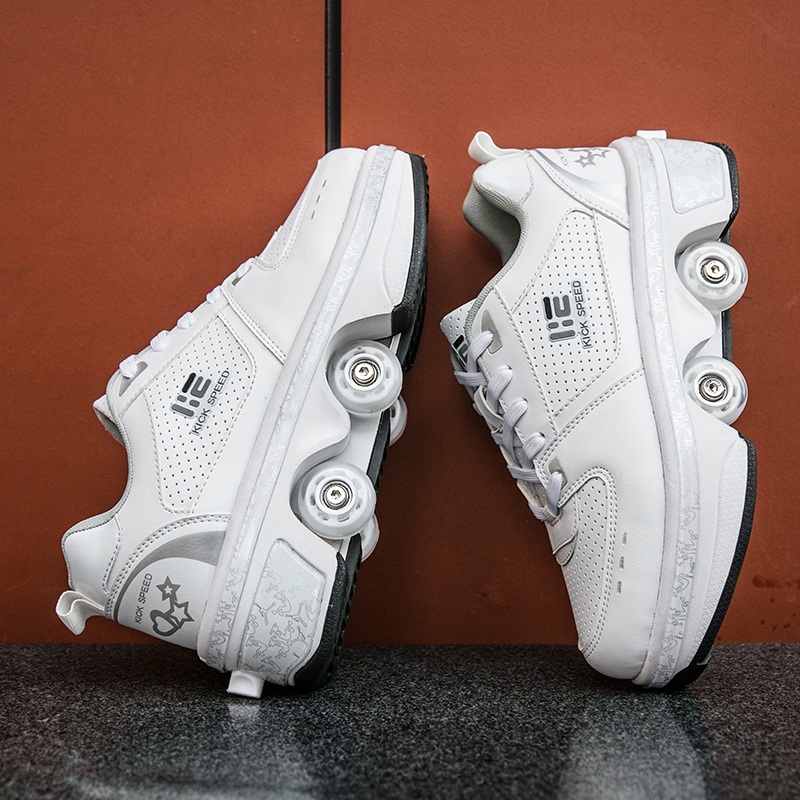 Zapatos de deformación de patinaje sobre ruedas de doble fila, versión modificada, zapatillas para correr de cuatro ruedas, novedad de 2023