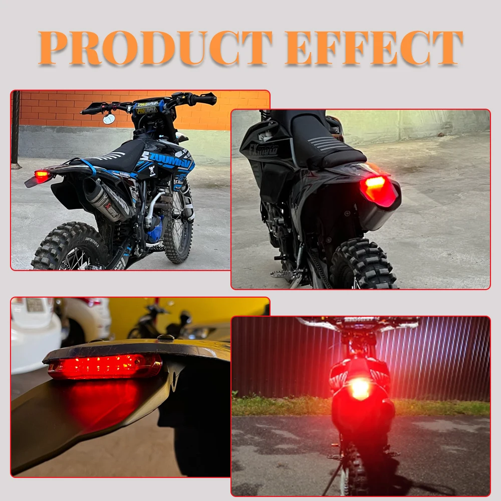 Uchwyt tablicy rejestracyjnej z błotnikiem tylnym i światłem stop LED 12V do motocykli enduro i crossowych, pasuje do Suzuki i Kawasaki.