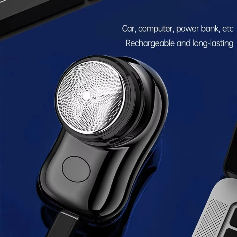 เครื่องโกนหนวดไฟฟ้า USB แบบพกพาขนาดเล็กแบบชาร์จไฟได้สำหรับผู้ชายมีดโกนกันน้ำพกพาได้สินค้าท่องเที่ยวกันน้ำออนบอร์ด
