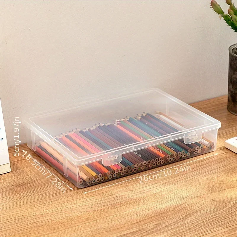 Astuccio per matite di grande capacità in plastica trasparente per notebook, pennarello per schizzi, scatola di immagazzinaggio per pittura a piombo colorato, materiale per il ritorno a scuola