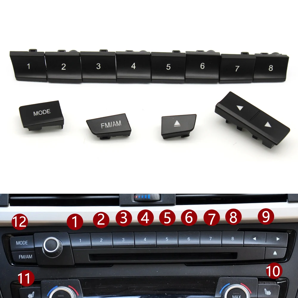Panel frontal de coche, reproductor de CD de Radio, botón de dígitos, botones de interruptor, cubierta embellecedora para BMW M3 M4 F20 F21 F22 F30 F32 F35 F34 F36