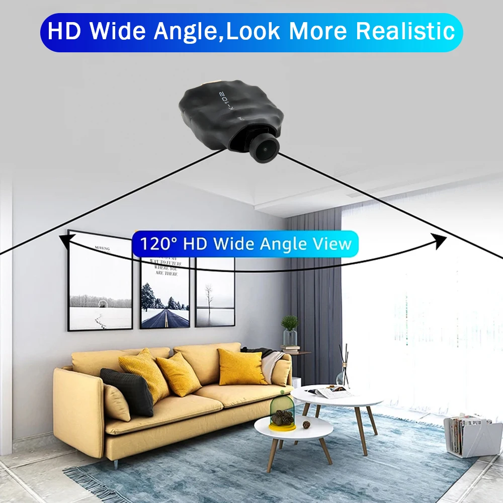Cámara IP DIY 1080P HD 120 °   Gran angular Wifi más pequeños grabadoras de vídeo detección de movimiento hogar Monitor de bebé cámara de videovigilancia