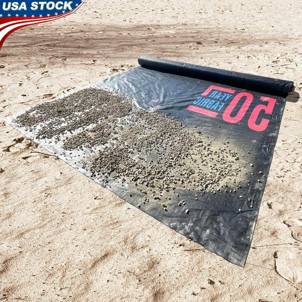 6 oz Heavy Duty Woven Geotextile Fabric Landscape Weed Barrier Soil Stabilization Road Driveway Erosion Control Durable UV