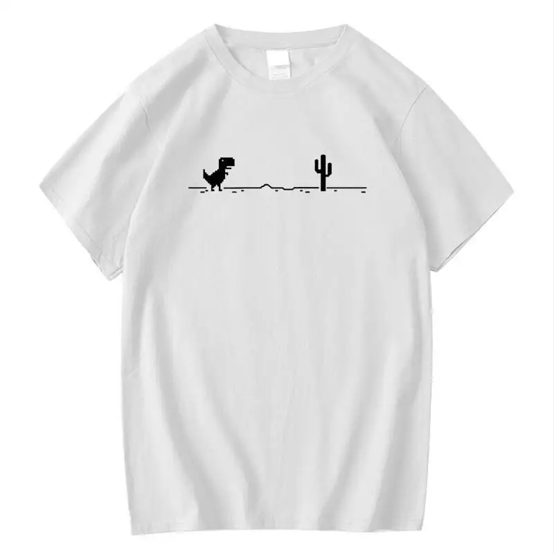 男性用ラウンドネックTシャツ,サボテン,恐竜プリント,ユーモラスなトップス,カジュアル,ストリートウェア,ベーシック,夏