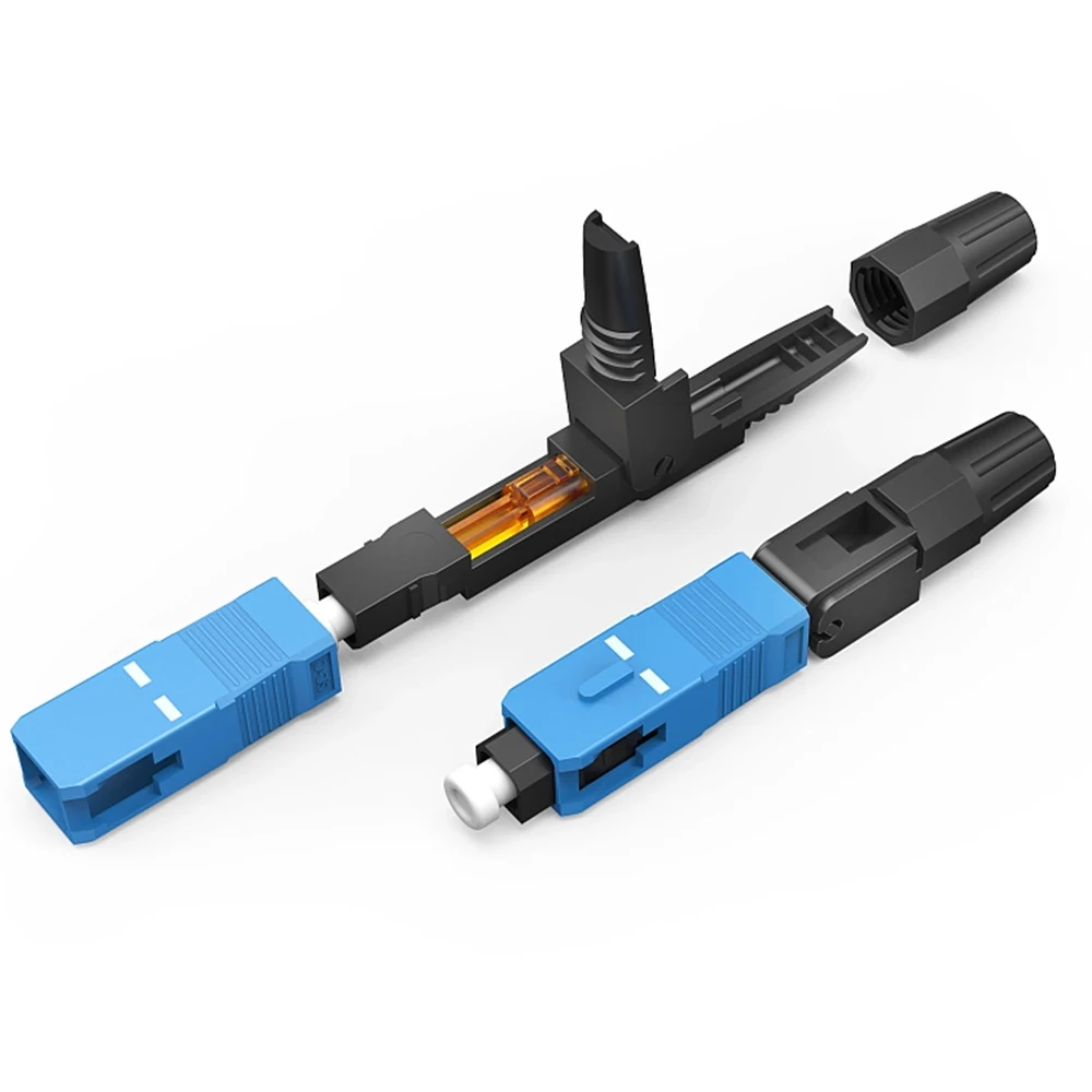 AMPCOM SC UPC/APC Glasfaser-Schnellverbinder, FTTH Single Mode Fast Field Assembly Wiederverwendbarer optischer Kaltverbindungsadapter