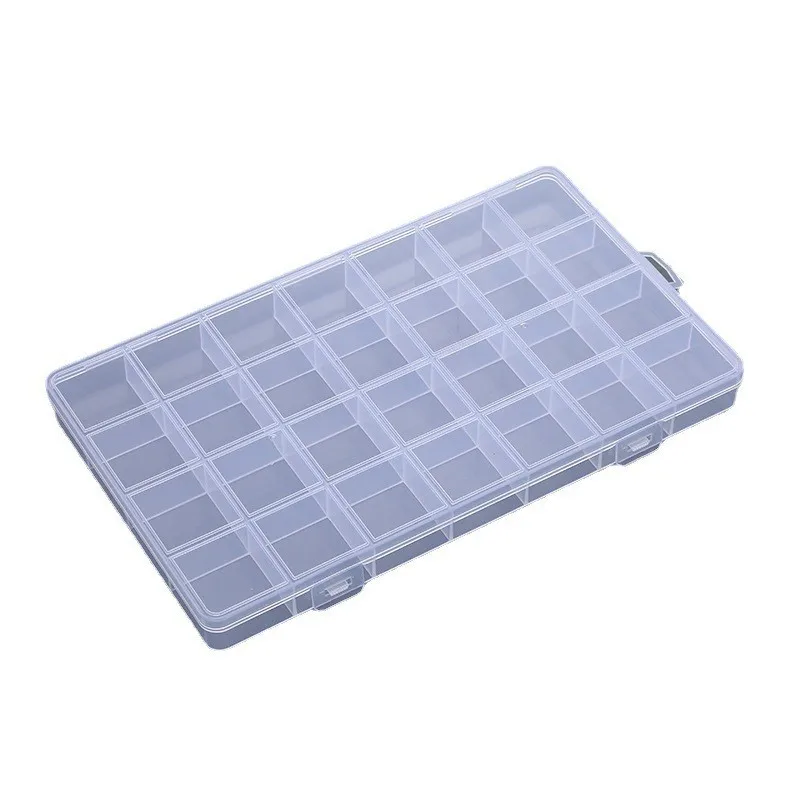 1 PC 28 Grids Transparent Kunststoff Organizer Box Schmuck Perlen Lagerung Container DIY Handwerk Ohrring Schmuck Rechteck Box Fall