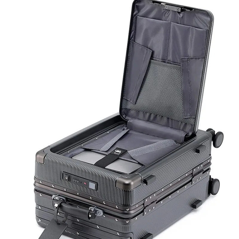 24 "26 inch reiskoffer aluminium frame brede trolley handbagage met bekerhouder 20 inch instapdoos rolbagage