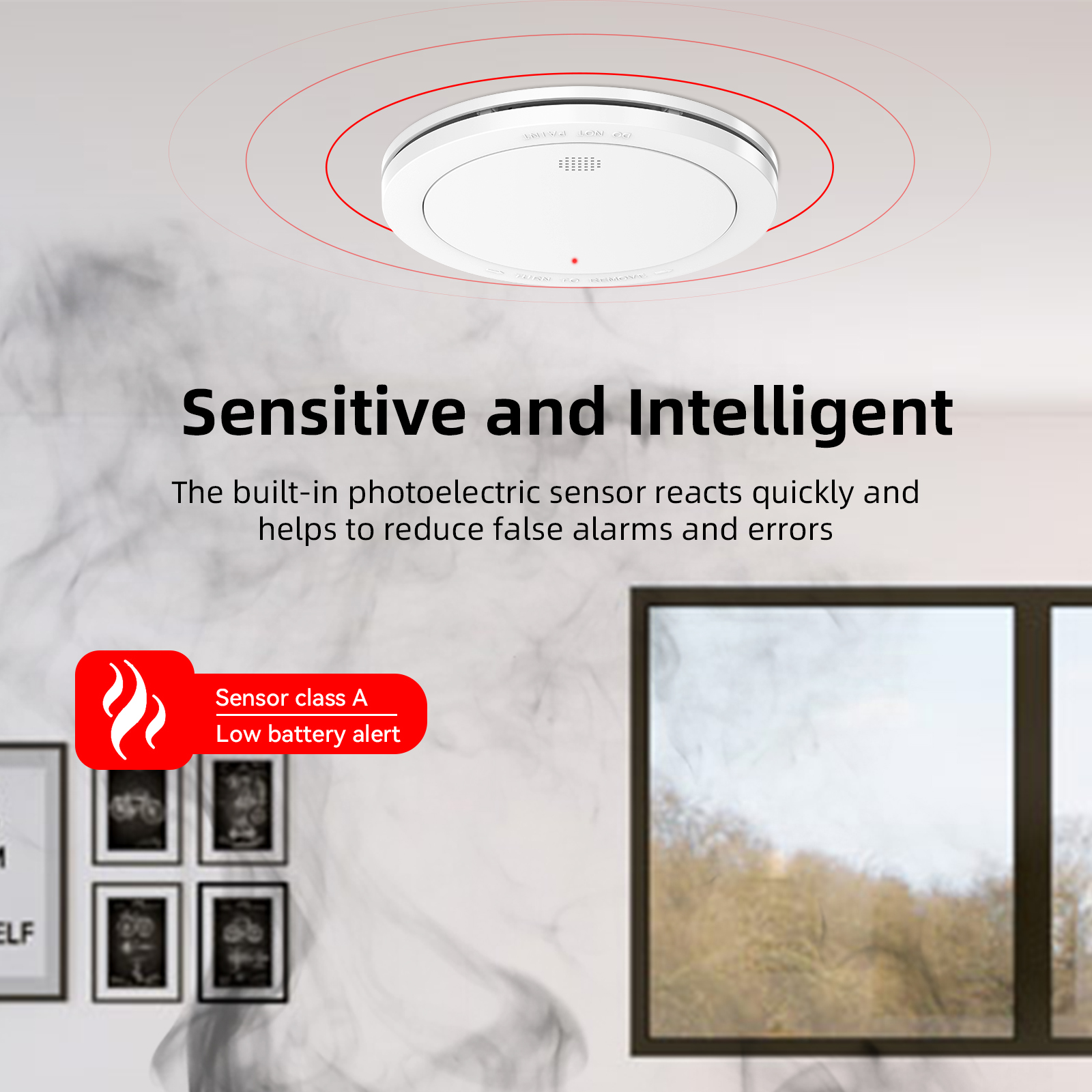 CPVAN Interlinked Smoke Detector & Heat Alarm & Carbon Monoxide Alarm Detector 10 year battery TÜV Certified Wireless Fire Alarm