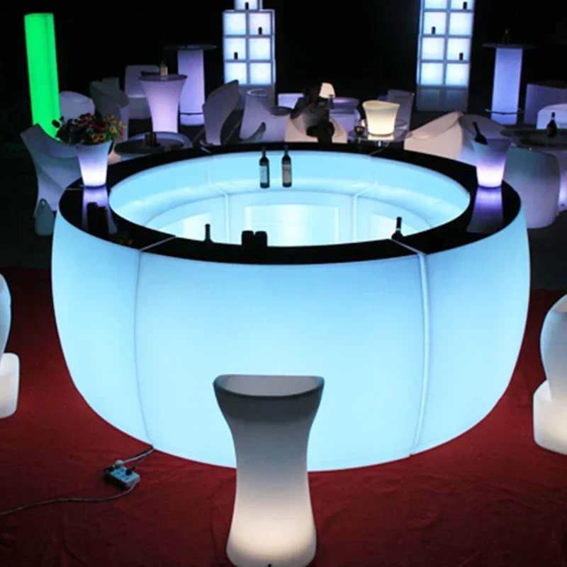 LED-Stehtisch, große Esstische, Küchenmöbel, stehend, Kuchen, Außenbereich, Raumdekoration, Buffet, hoch, cool, klein, hell, Theke, Party