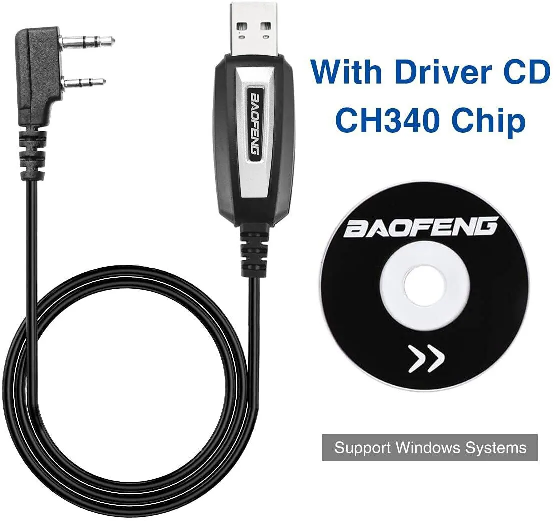USB プログラミングケーブル CD 付き Baofeng UV-5R 82 888S UV-S9PLUS UV-13 16 17 21 Pro Quansheng UV-K5 5R Plus トランシーバーラジオ用