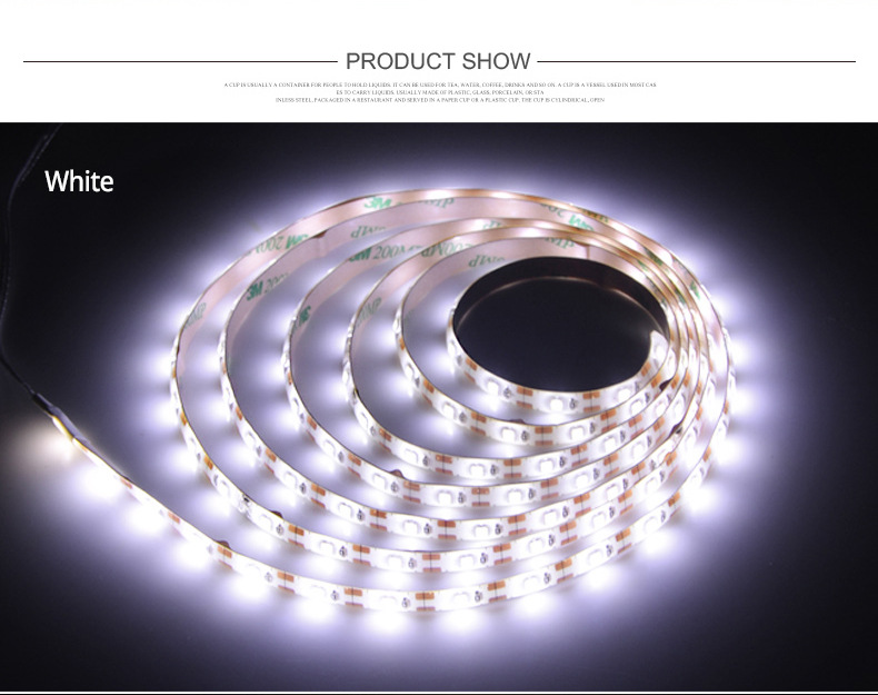 5V 2835 dimmable USB flexible LED strip lamp is suitable for decorative lighting of mirror cabinet stairs.