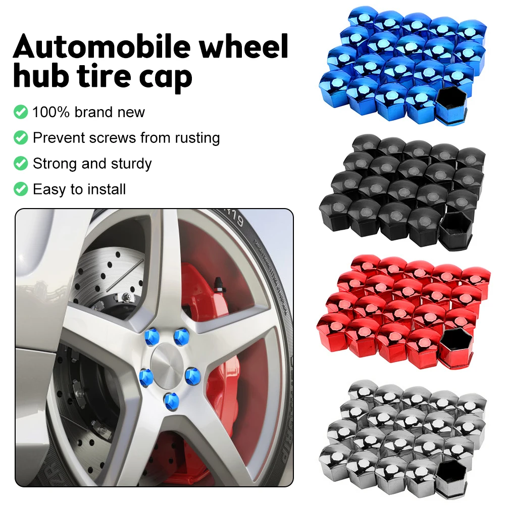 20 Chiếc 17/19/21Mm Xe Bánh Hạt Mũ Bảo Vệ Có Mũ Chống Rỉ Sét Tự Động Hub vít Bao Xe Lốp Đai Ốc Bu Lông Trang Trí Bên Ngoài